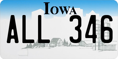 IA license plate ALL346