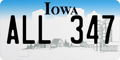 IA license plate ALL347