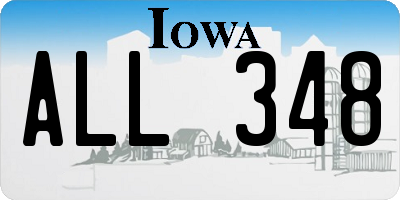 IA license plate ALL348