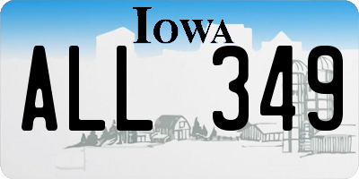 IA license plate ALL349