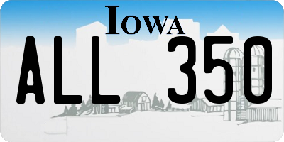 IA license plate ALL350