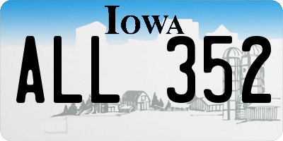 IA license plate ALL352
