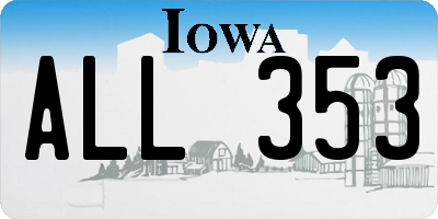 IA license plate ALL353