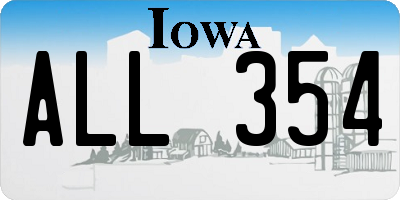 IA license plate ALL354