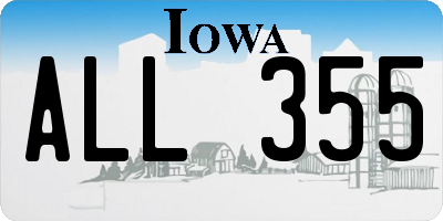 IA license plate ALL355