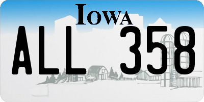 IA license plate ALL358