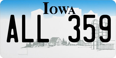 IA license plate ALL359