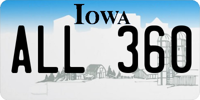 IA license plate ALL360