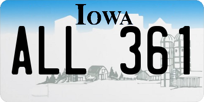 IA license plate ALL361
