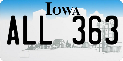 IA license plate ALL363