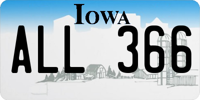 IA license plate ALL366