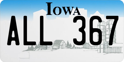 IA license plate ALL367