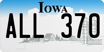 IA license plate ALL370
