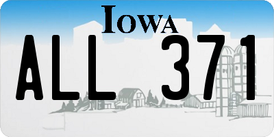 IA license plate ALL371