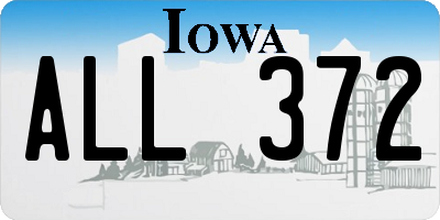 IA license plate ALL372