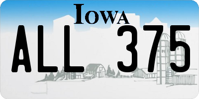 IA license plate ALL375