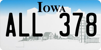 IA license plate ALL378
