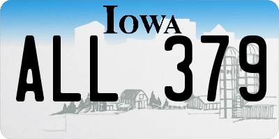IA license plate ALL379