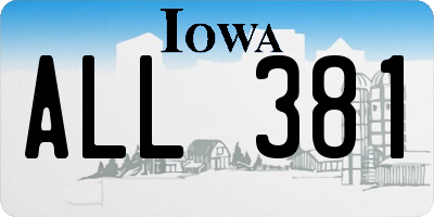 IA license plate ALL381