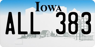 IA license plate ALL383