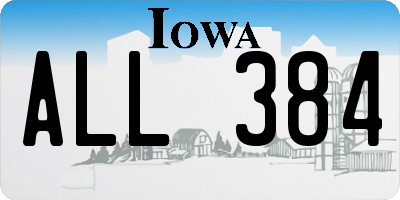 IA license plate ALL384