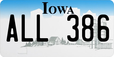IA license plate ALL386