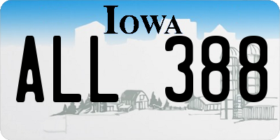 IA license plate ALL388