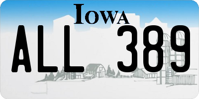 IA license plate ALL389