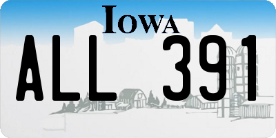 IA license plate ALL391