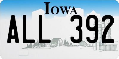 IA license plate ALL392