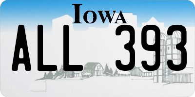 IA license plate ALL393