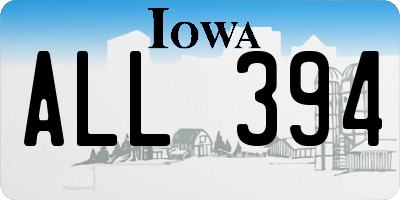 IA license plate ALL394