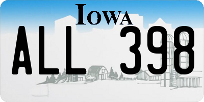 IA license plate ALL398