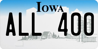 IA license plate ALL400