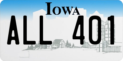 IA license plate ALL401