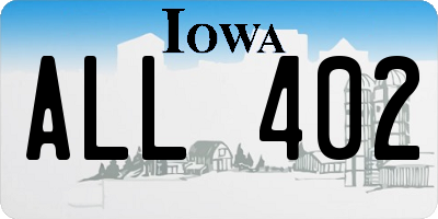 IA license plate ALL402