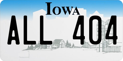 IA license plate ALL404