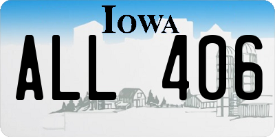IA license plate ALL406