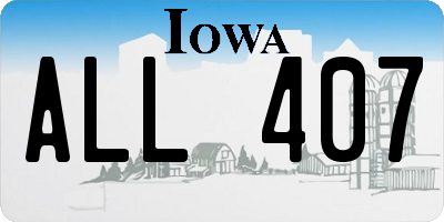 IA license plate ALL407