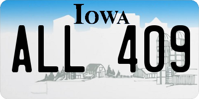 IA license plate ALL409