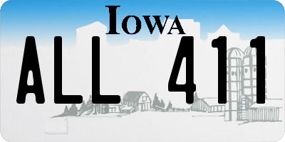 IA license plate ALL411