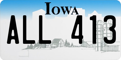 IA license plate ALL413