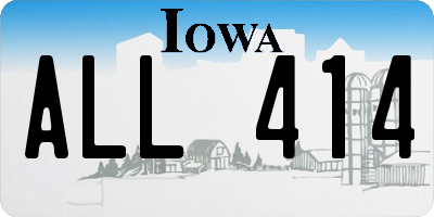 IA license plate ALL414