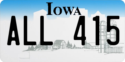 IA license plate ALL415