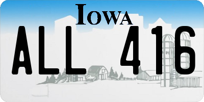 IA license plate ALL416