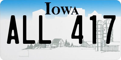 IA license plate ALL417