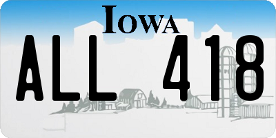 IA license plate ALL418
