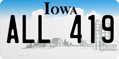 IA license plate ALL419