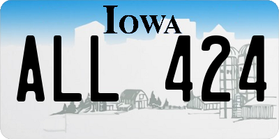 IA license plate ALL424