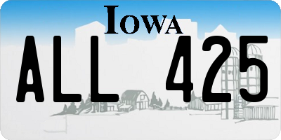 IA license plate ALL425